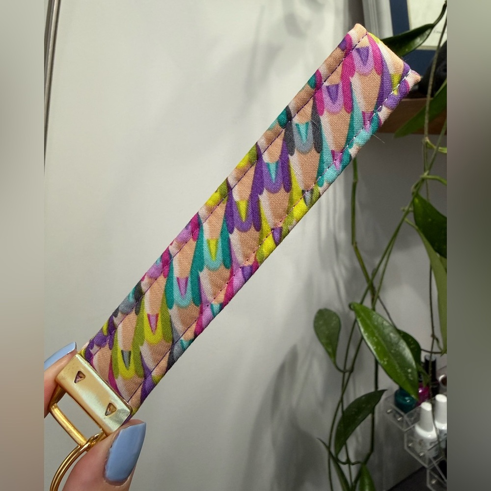 Colorful Pencil Patterned Keychain Wristlet - Picture 3 of 3